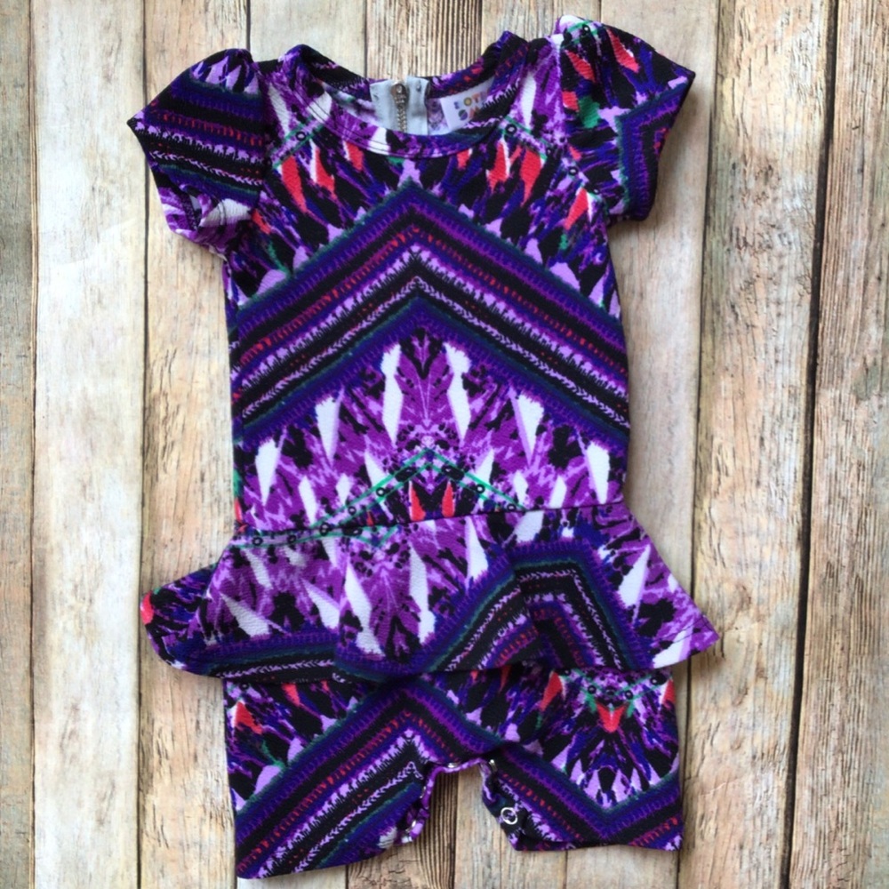 Dot Dot Smile Purple Romper